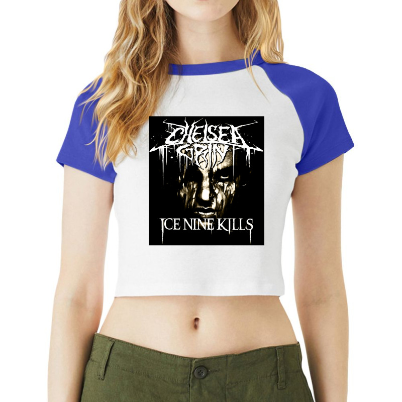 Retro  Metalcore Mens Womens Raglan Crop Top by Artist-Edmundo | Artistshot