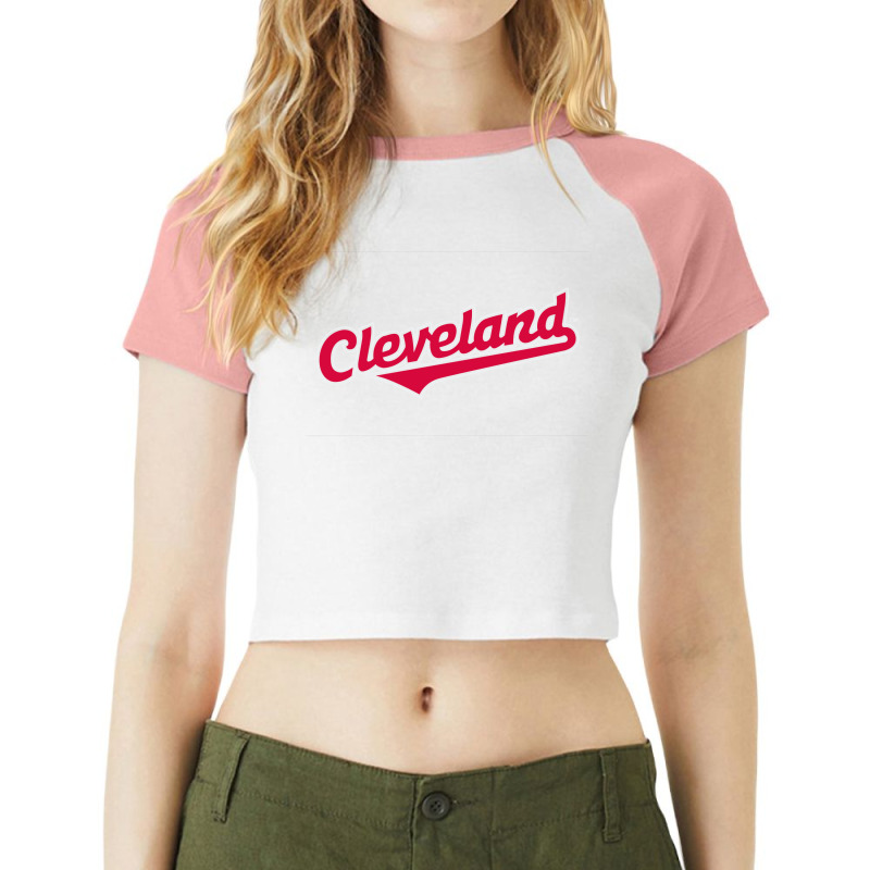 Text In | Cleveland.indiansw | Baseball Raglan Crop Top | Artistshot