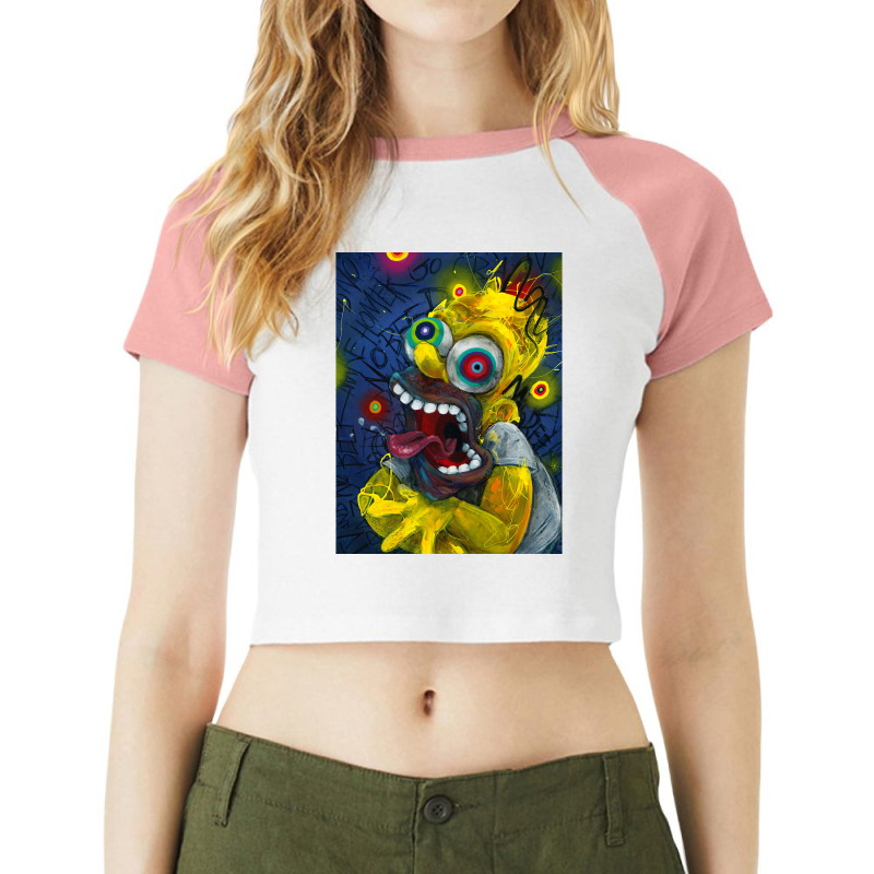 Playing  Devil Homer  For Mens Womens Raglan Crop Top by ArtistKingston | Artistshot