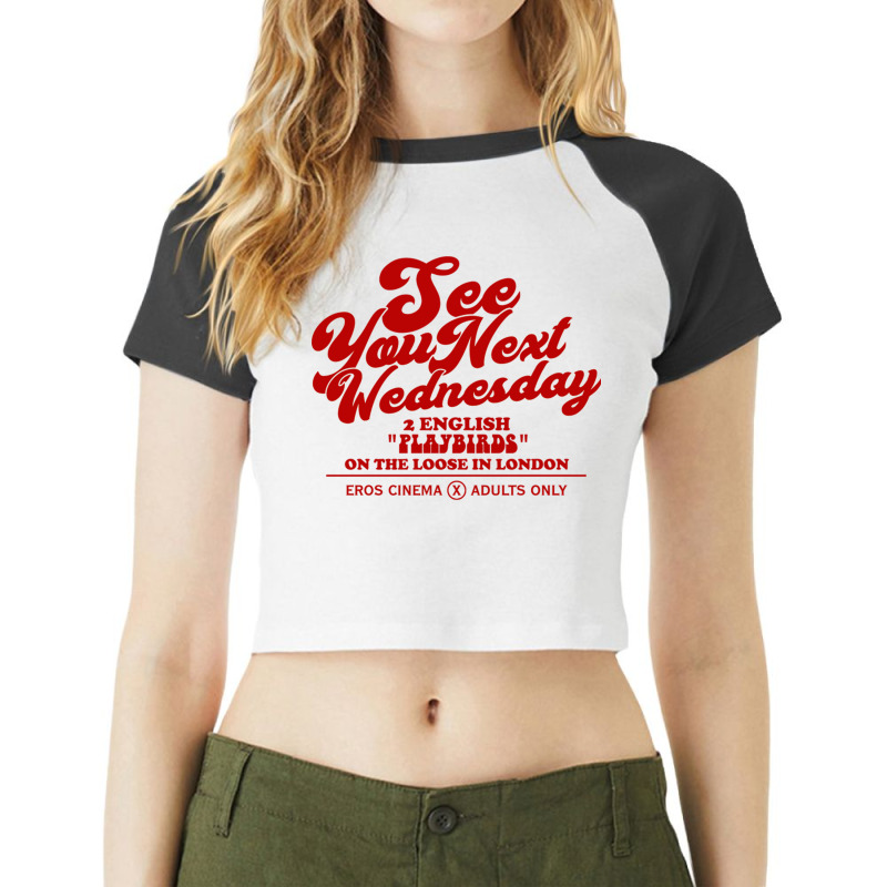 See You Next Wednesday   Fictional Film Ad Raglan Crop Top | Artistshot