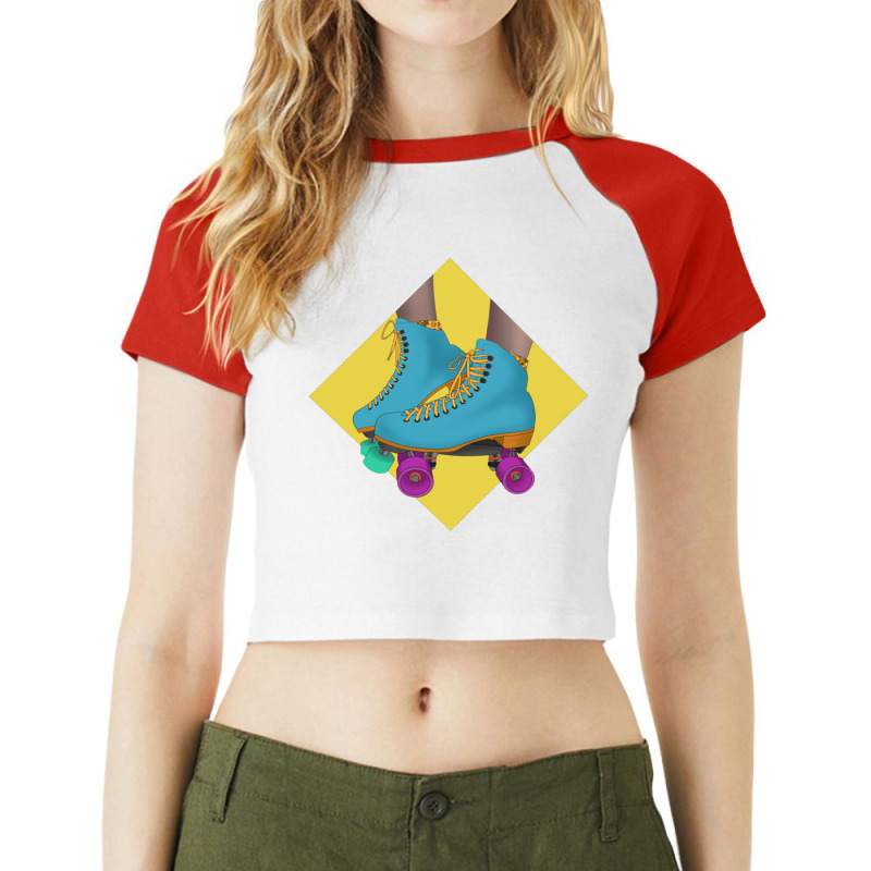 Patines  Roller Skates Raglan Crop Top by artsbymnd | Artistshot