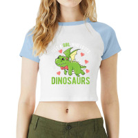 Just A Girl Who Loves Dinosaurs Dino Raglan Crop Top | Artistshot