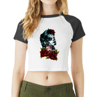 Catrina La Calavera Sugar Skull Halloween Day Of The Dead 193 Raglan Crop Top | Artistshot