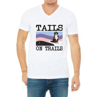 Bernese Mountain Dog Tails On Trails Funny Dog Hik V-neck Tee | Artistshot