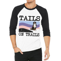 Bernese Mountain Dog Tails On Trails Funny Dog Hik 3/4 Sleeve Shirt | Artistshot