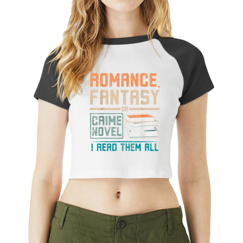 Romance Fantasy Or Crime Novel Reading Raglan Crop Top by BraylonDesign | Artistshot