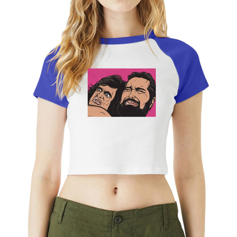 Samurai Cop Fight Scene Classic Raglan Crop Top by cm-arts | Artistshot