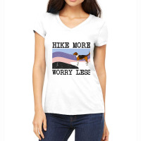 American Foxhound Hike More Worry Less Graphic Hik Women's V-neck T-shirt | Artistshot