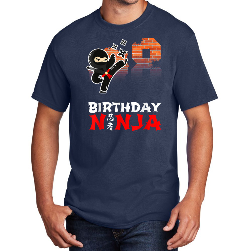 8 Year Old Ninja Birthday Party   Eight Birthday Ninja Party Basic T-shirt by komporgass | Artistshot