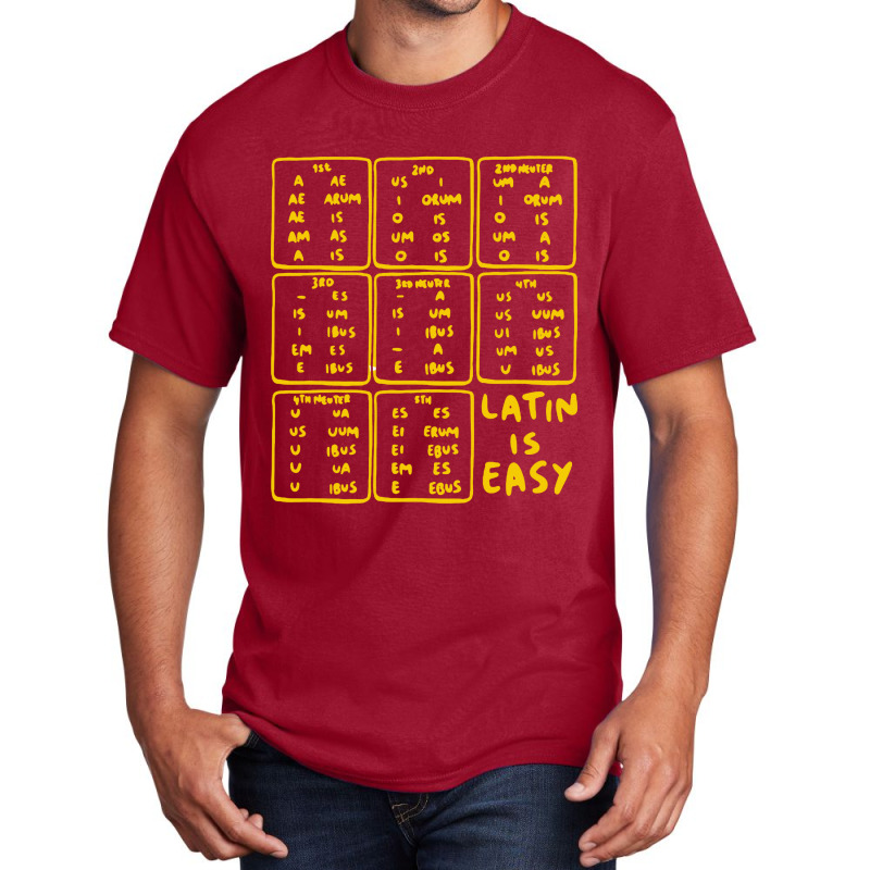 Latin Declensions Cheatsheet Ladies Basic T-shirt by Vario | Artistshot