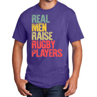 Proud Dad Shirt Real Men Raise Rugby Players Gift T Shirt Basic T-shirt | Artistshot