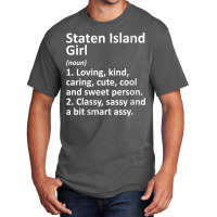 Womens Staten Island Ny New York Funny City Home Roots Girl Gift V Nec Basic T-shirt | Artistshot