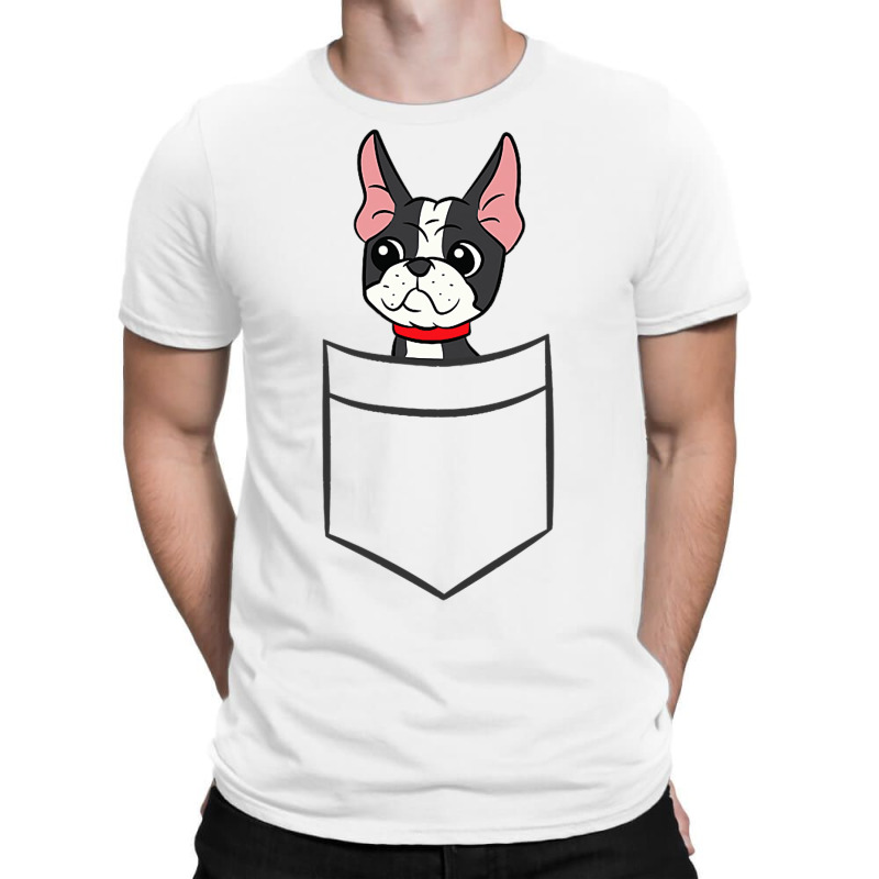 Boston Terrier Dog In The Pocket Funny Boston Terr T-shirt | Artistshot