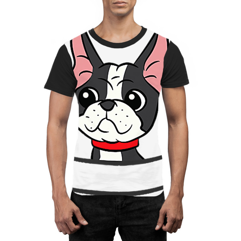 Boston Terrier Dog In The Pocket Funny Boston Terr Graphic T-shirt | Artistshot