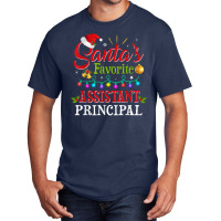 Santa's Favorite Assistant Principal Christmas Light Basic T-shirt | Artistshot