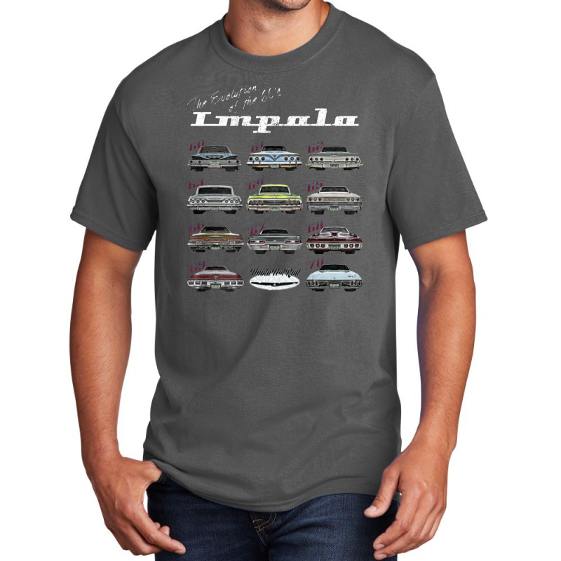 Evolution Of The 60s Impala,1960,hot Rod,muscle Car,mashup Basic T-shirt | Artistshot