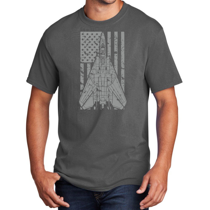 F 14 Tomcat Jet Fighter Vintage American Flag Basic T-shirt | Artistshot