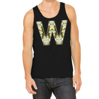 Letter W T  Shirt Letter W Monogram Olive Green Abstract Pattern Paint Tank Top | Artistshot