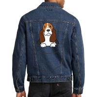 Basset Hound Puppy Basset Hound In A Pocket Men Denim Jacket | Artistshot