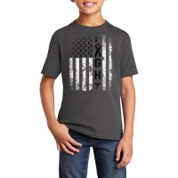 Melanoma Cancer Awareness, Black Ribbon Fight American Flag T Shirt Basic Youth T-shirt | Artistshot