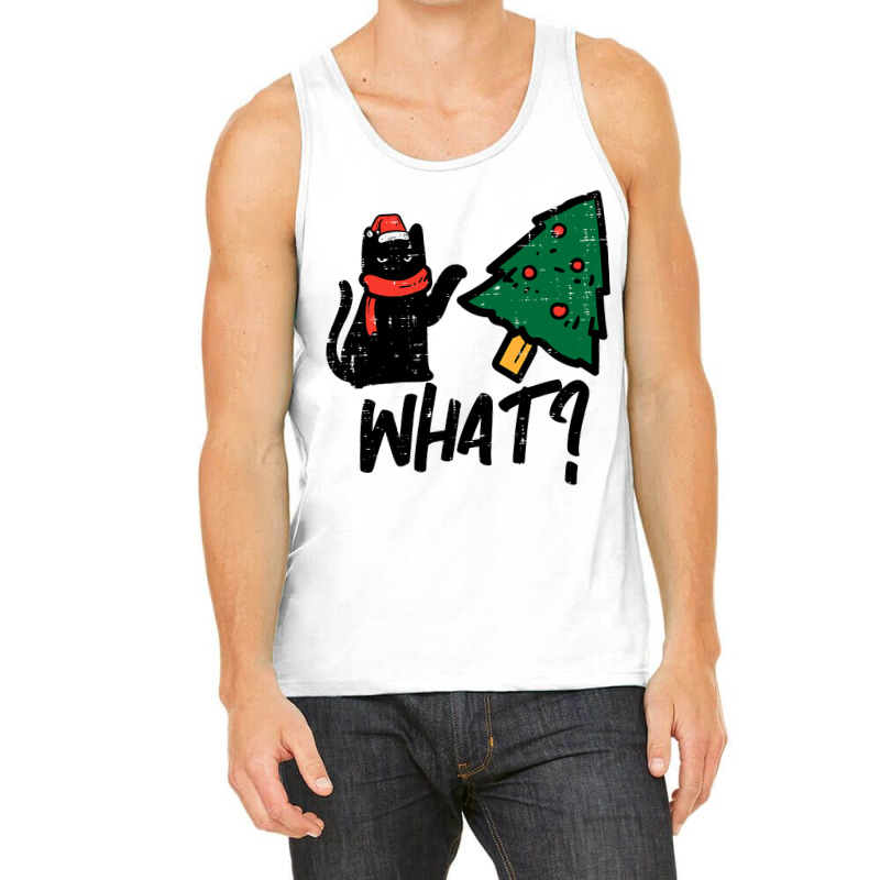 Black Cat Tipping Christmas Tree What Funny Men Wo Tank Top | Artistshot