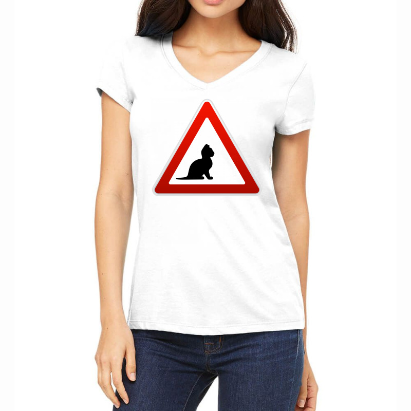 Cat Sign Women's V-Neck T-Shirt by autlu2024 | Artistshot