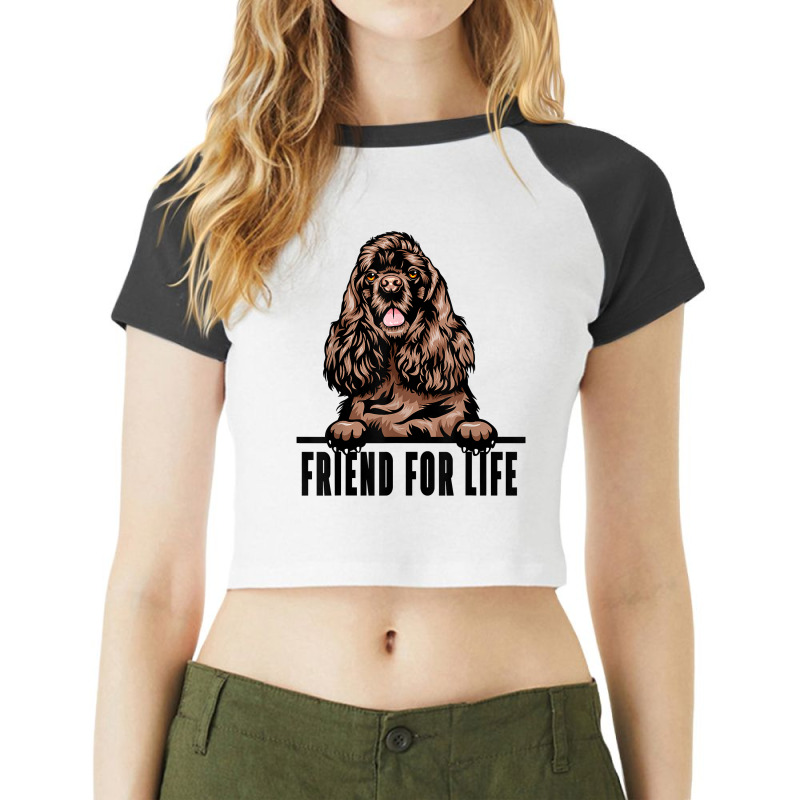 Dogs 365 Cocker Spaniel Dog   Friend For Life T Shirt Raglan Crop Top by puetzee | Artistshot