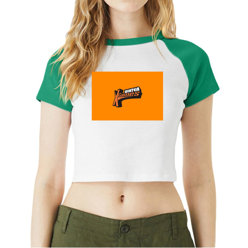 Winter Orange X Games Mask Raglan Crop Top by SilviaMartinez | Artistshot