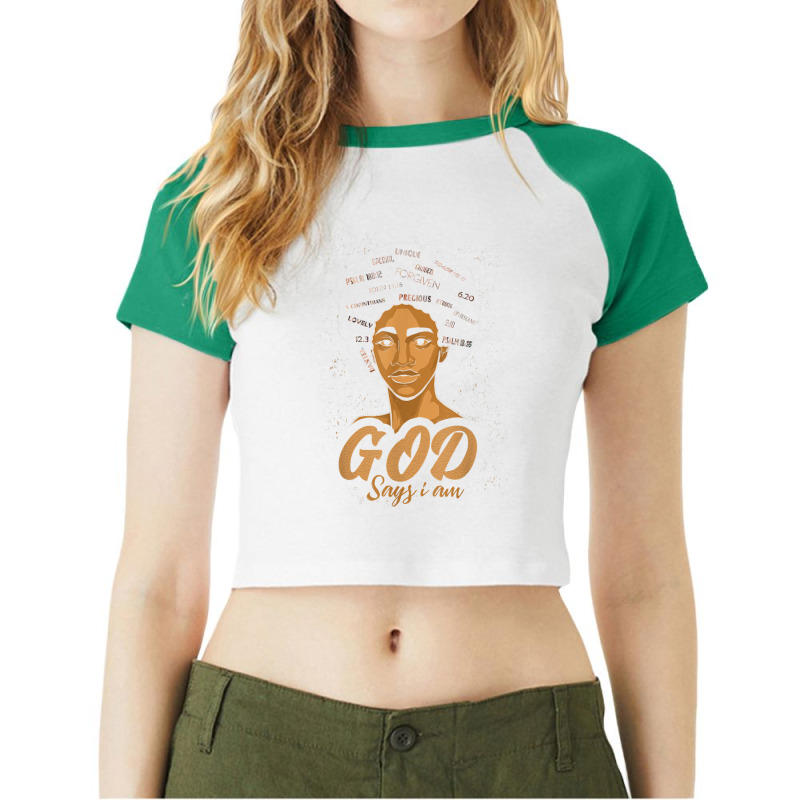 African American Girl God Says I Am Black Pride Melanin Music Vintage  Raglan Crop Top by TyrellDesign | Artistshot