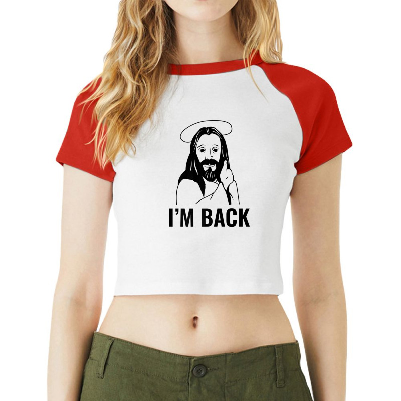 Easter Jesus Back From The Dead Funny Raglan Crop Top by BrianJolane | Artistshot