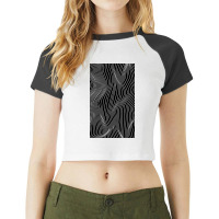 Optical Illusion Minimal Lines Raglan Crop Top | Artistshot