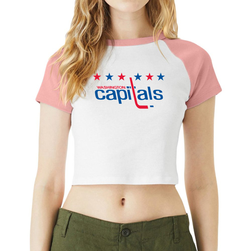 Capitals Merch Classic Raglan Crop Top by cm-arts | Artistshot