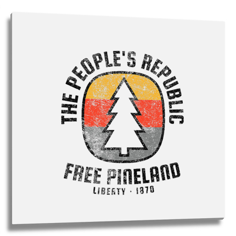 American Marauder Free Pineland Camping Badge 3 Metal Print Square | Artistshot