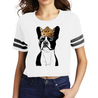 Boston Terrier Dog Wearing Crown Scorecard Crop Tee | Artistshot