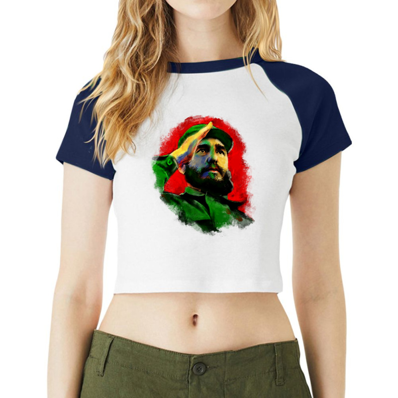 Fidel Castro Pullover Hoodie Raglan Crop Top by cm-arts | Artistshot