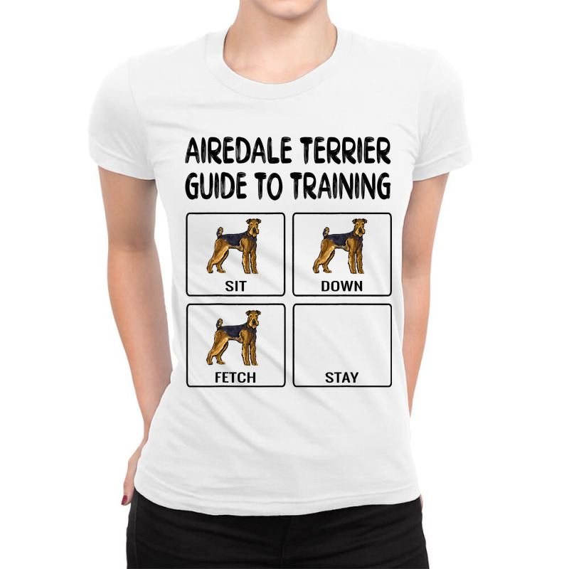 Airedale Terrier Guide To Training Dog Obedience 3 Ladies Fitted T-Shirt by JOHNBLOMEYER | Artistshot