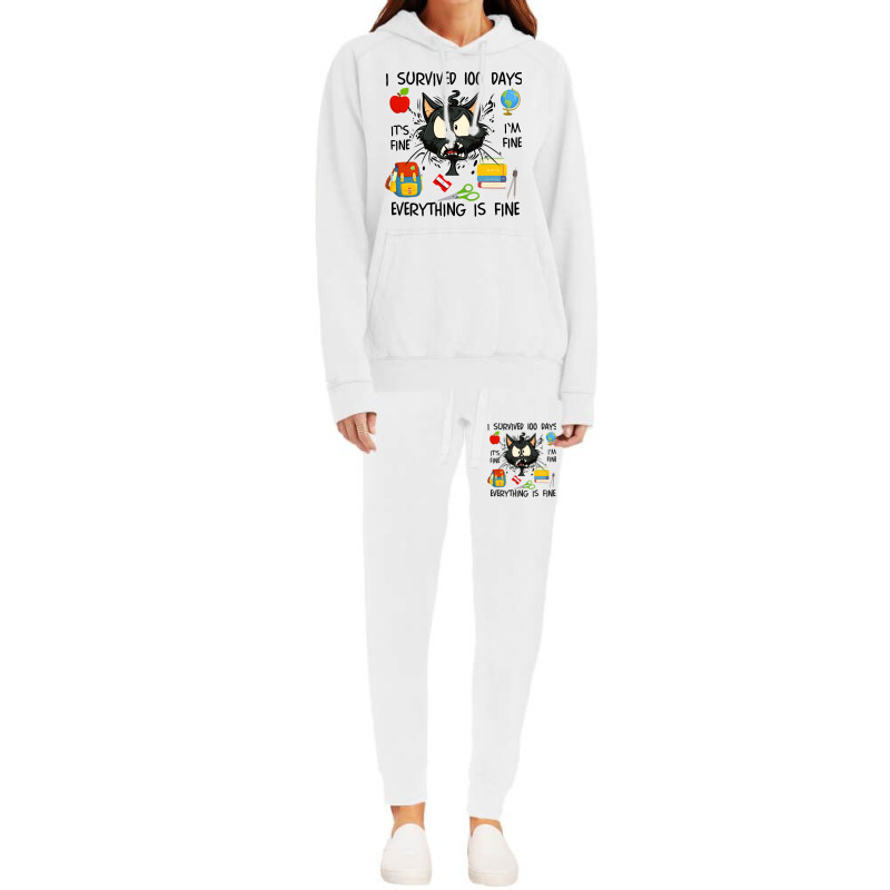 100th Day Of School Its Fine Im Fine Everythings F Hoodie & Jogger Set | Artistshot