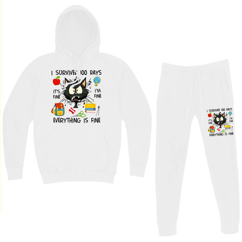 100th Day Of School Its Fine Im Fine Everythings F Hoodie & Jogger Set | Artistshot