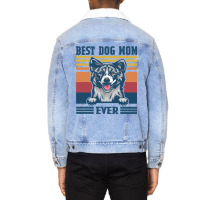 Best Akita Mom Ever Funny Dog Mom Mothers Day Gift Unisex Sherpa-lined Denim Jacket | Artistshot