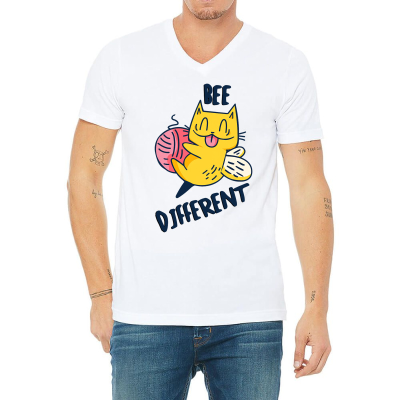 Beeekeepers Bee Different Saying Cats Beekeeping C V-neck Tee | Artistshot