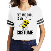 Beeing Cool Is My Costume Bee Beekeeping Halloween Scorecard Crop Tee | Artistshot