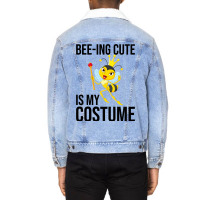 Beeing Cute Is My Costume Bee Beekeeping Halloween Unisex Sherpa-lined Denim Jacket | Artistshot