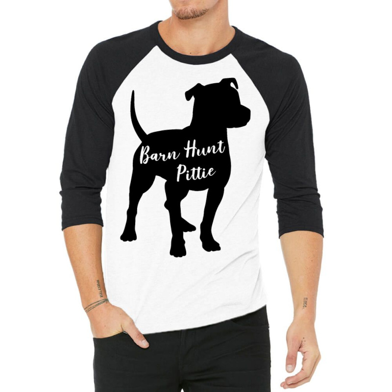 Barn Hunt Pittie Pitbull Dog Silhouette Nose Work 3/4 Sleeve Shirt by RenaHetrick | Artistshot