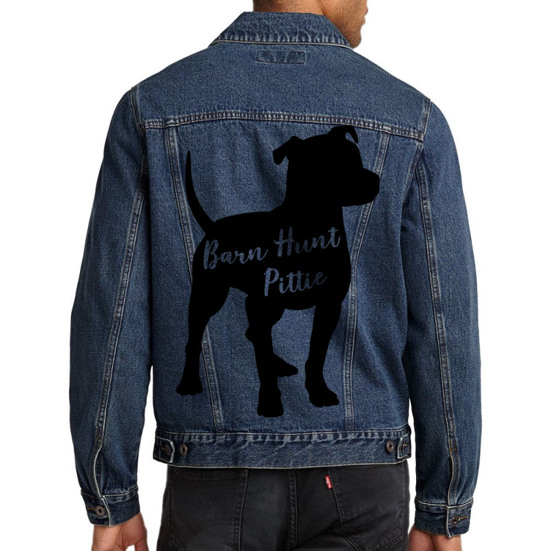 Barn Hunt Pittie Pitbull Dog Silhouette Nose Work Men Denim Jacket by RenaHetrick | Artistshot