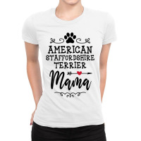 American Staffordshire Terrier Mama Dogs Love Dog  Ladies Fitted T-shirt | Artistshot