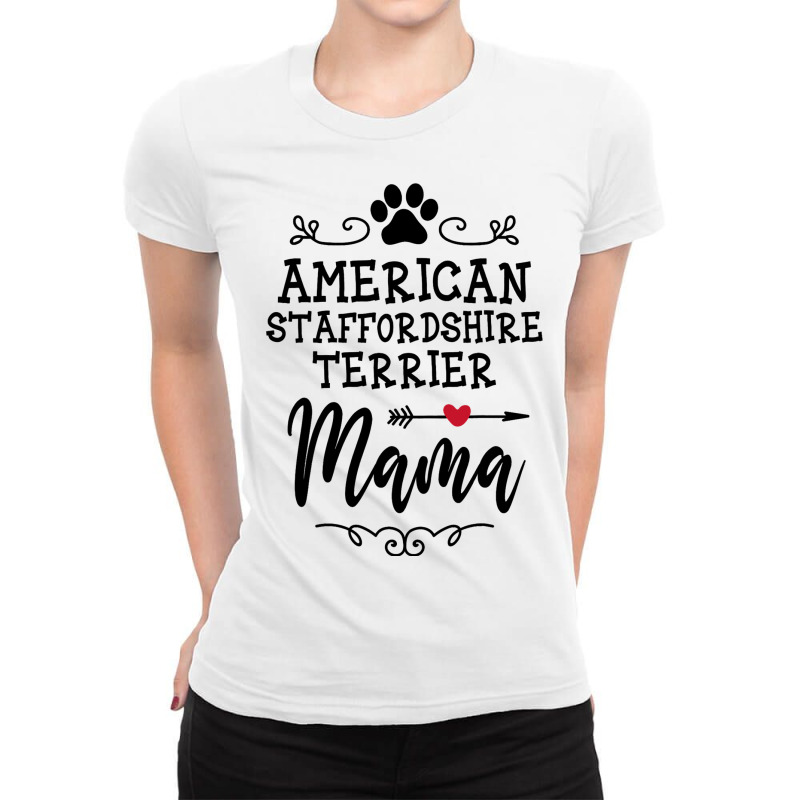 American Staffordshire Terrier Mama Dogs Love Dog  Ladies Fitted T-Shirt by JanayVanbure | Artistshot