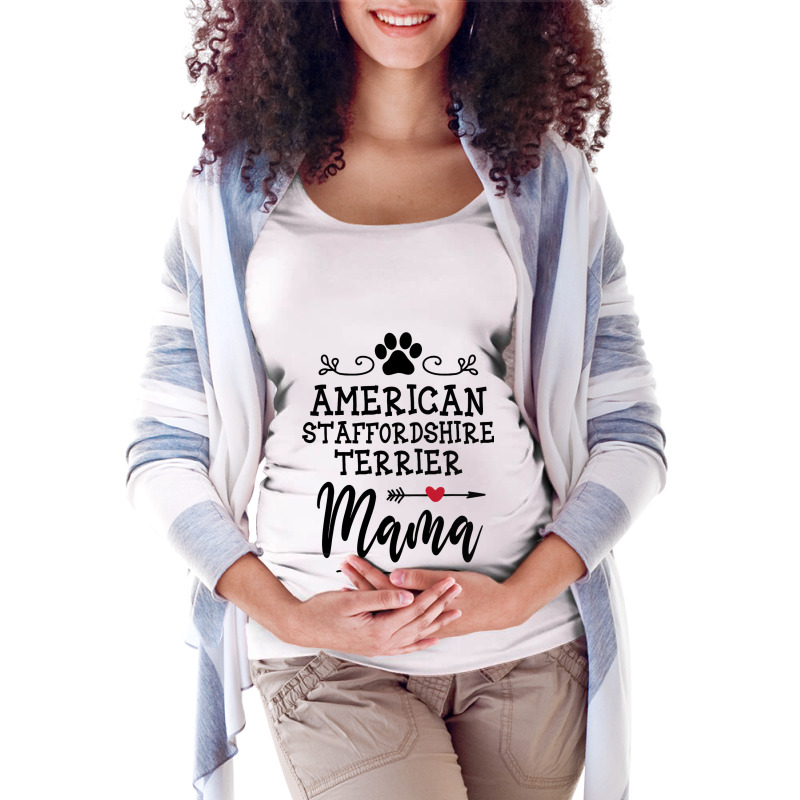 American Staffordshire Terrier Mama Dogs Love Dog  Maternity Scoop Neck T-shirt by JanayVanbure | Artistshot