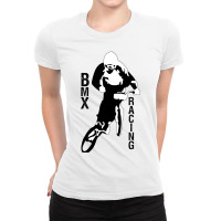 Bmx Racing Biking Bicycle Bmx Stunt Dirt Bike Ladies Fitted T-shirt | Artistshot