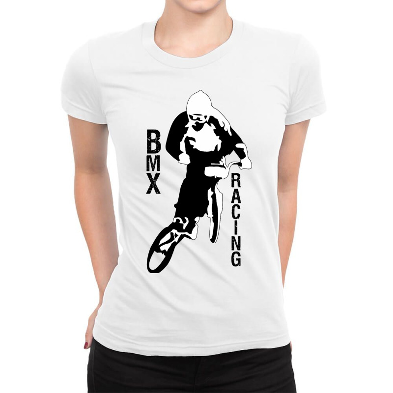 Bmx Racing Biking Bicycle Bmx Stunt Dirt Bike Ladies Fitted T-Shirt by KochDestines | Artistshot