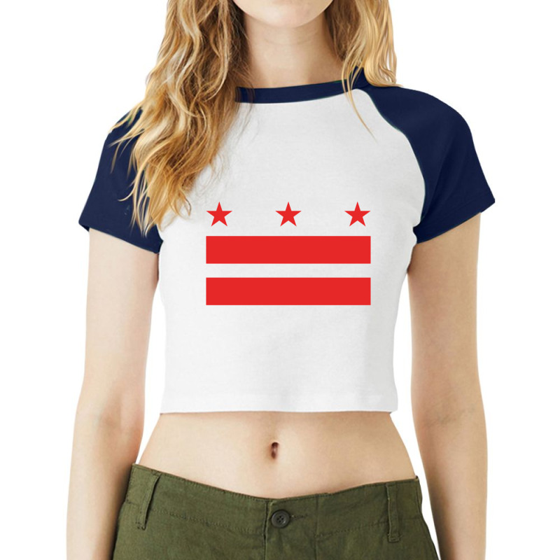 The District Of Columbia Flag (red)   Washington D.c. Pullover Hoodie Raglan Crop Top by Anitabostic | Artistshot